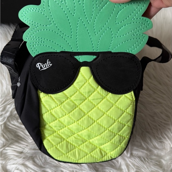 PINK Victoria’s Secret Pineapple Mini Crossbody Bag Lime GreenMint Novelty Purse - Picture 5 of 7